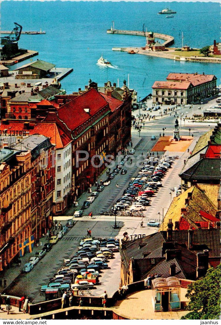 Helsingborg - Halsingborg - Utskit over Stortorget - View over stortorget - 1962 - Sweden - used - JH Postcards