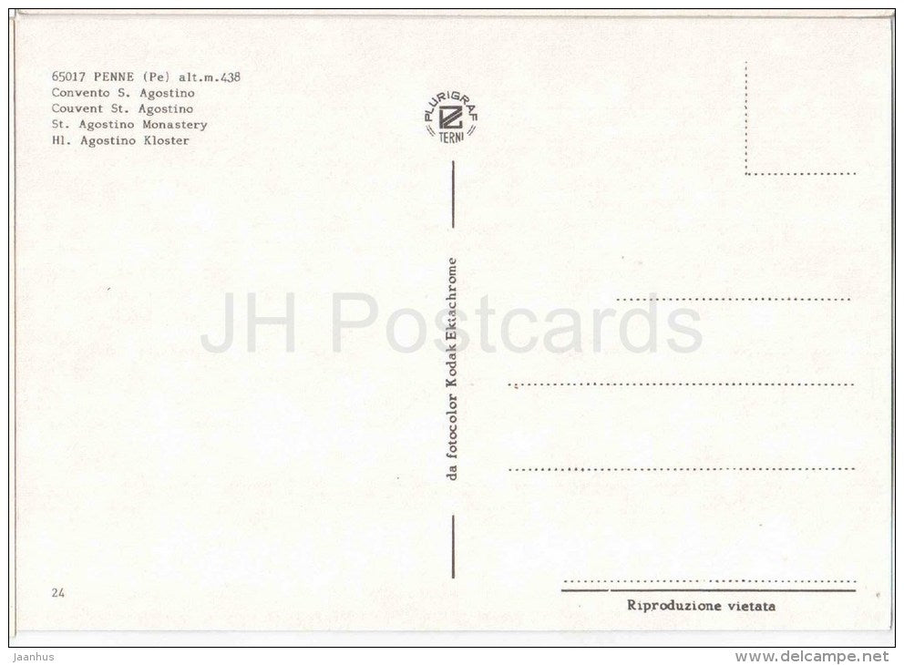 Convento S. Agostino - S. Agostino Monastery - Penne - Pescara - Abruzzo - 65017 - 24 - Italia - Italy - unused - JH Postcards