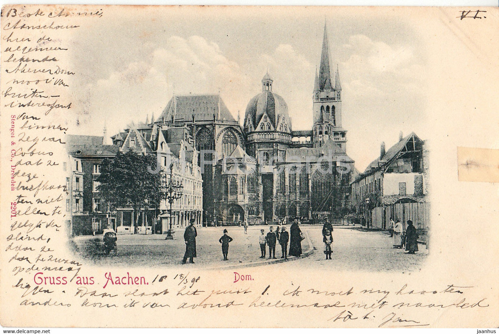Gruss aus Aachen - Dom - Cathedral - old postcard - 1898 - Germany - used - JH Postcards