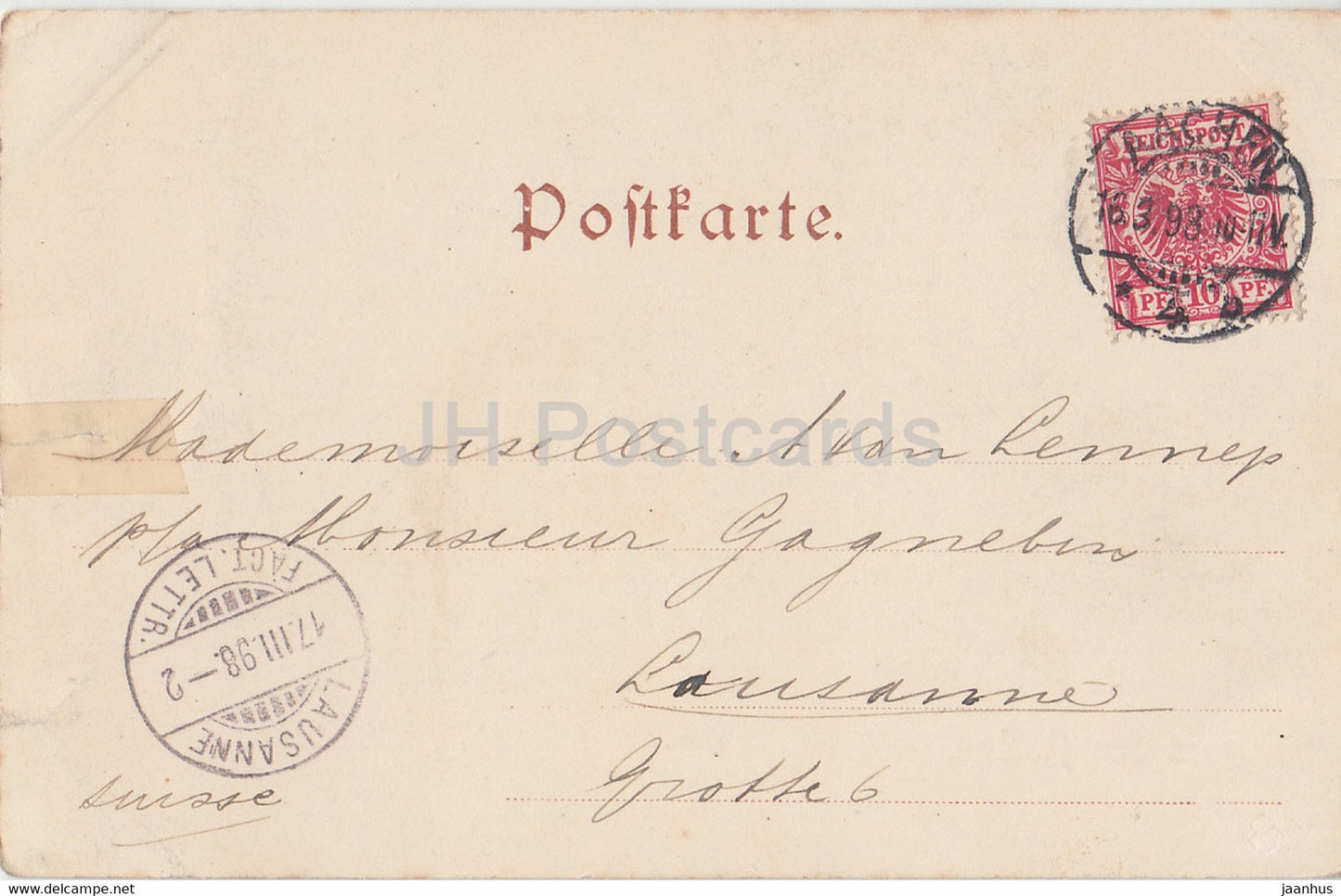 Gruss aus Aachen - Dom - Cathédrale - carte postale ancienne - 1898 - Allemagne - utilisé