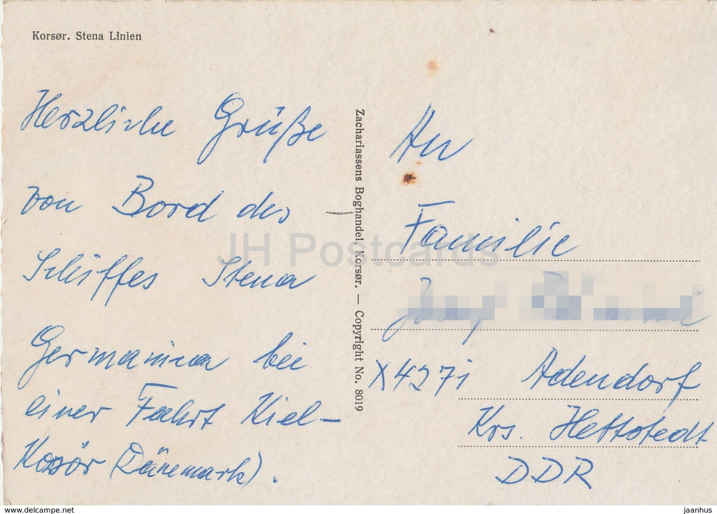 Korsor - Stena Linien - ship - sailing boat - 8019 - Denmark - used