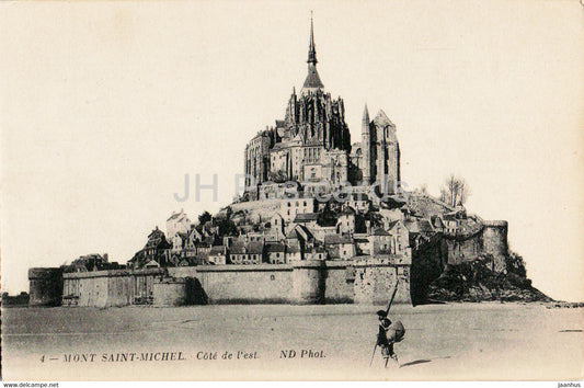 Mont Saint Michel - Cote l'est - 4 - old postcard - France - unused - JH Postcards