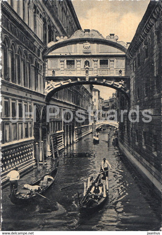 Venezia - Venice - Ponte dei Sospiri - bridge - gondola - old postcard - 1952 - Italy - used - JH Postcards
