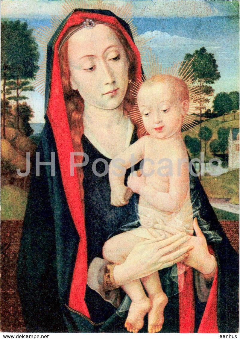 painting by Hugo van der Goes - La Vierge et L'Enfant - Flemish art - France - unused - JH Postcards
