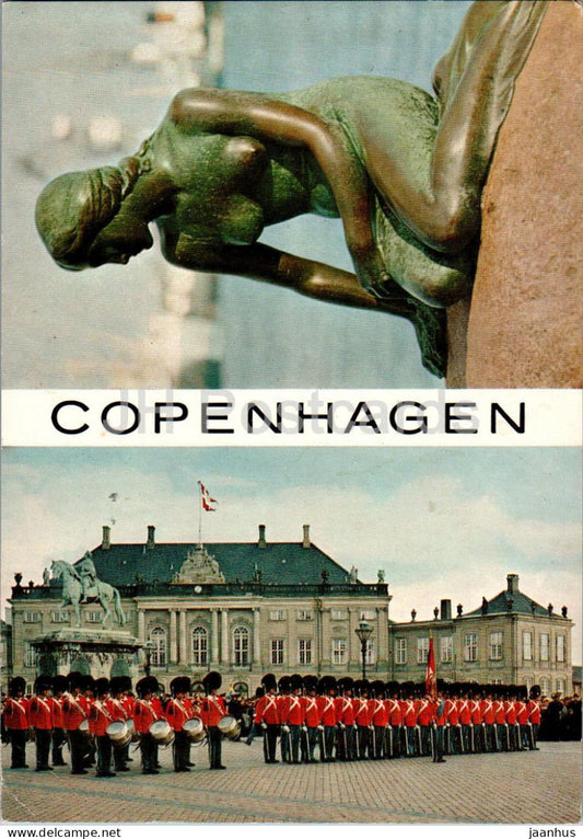 Copenhagen - Kobenhavn - Little Mermaid - Royal Guard - T 43 - Denmark - used - JH Postcards