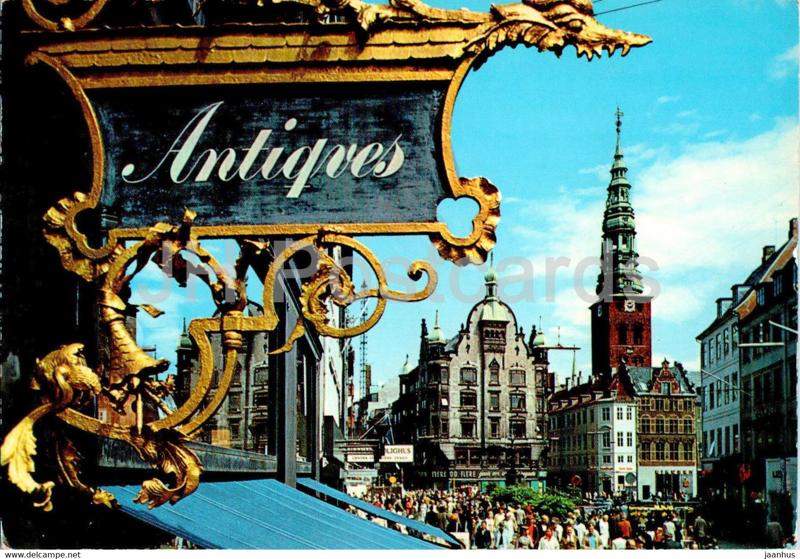 Copenhagen - Kopenhagen - Stroget - Strojet - Pedestrian street - Antiques shop - T 103 - Denmark - used - JH Postcards