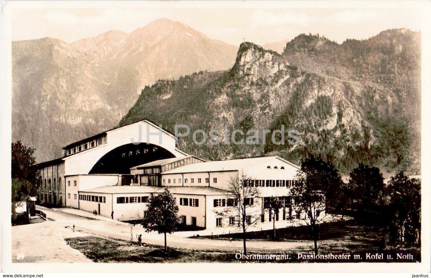 Oberammergau - Passionstheater m Kofel u Noth - theatre - old postcard - 1950 - Germany - used - JH Postcards