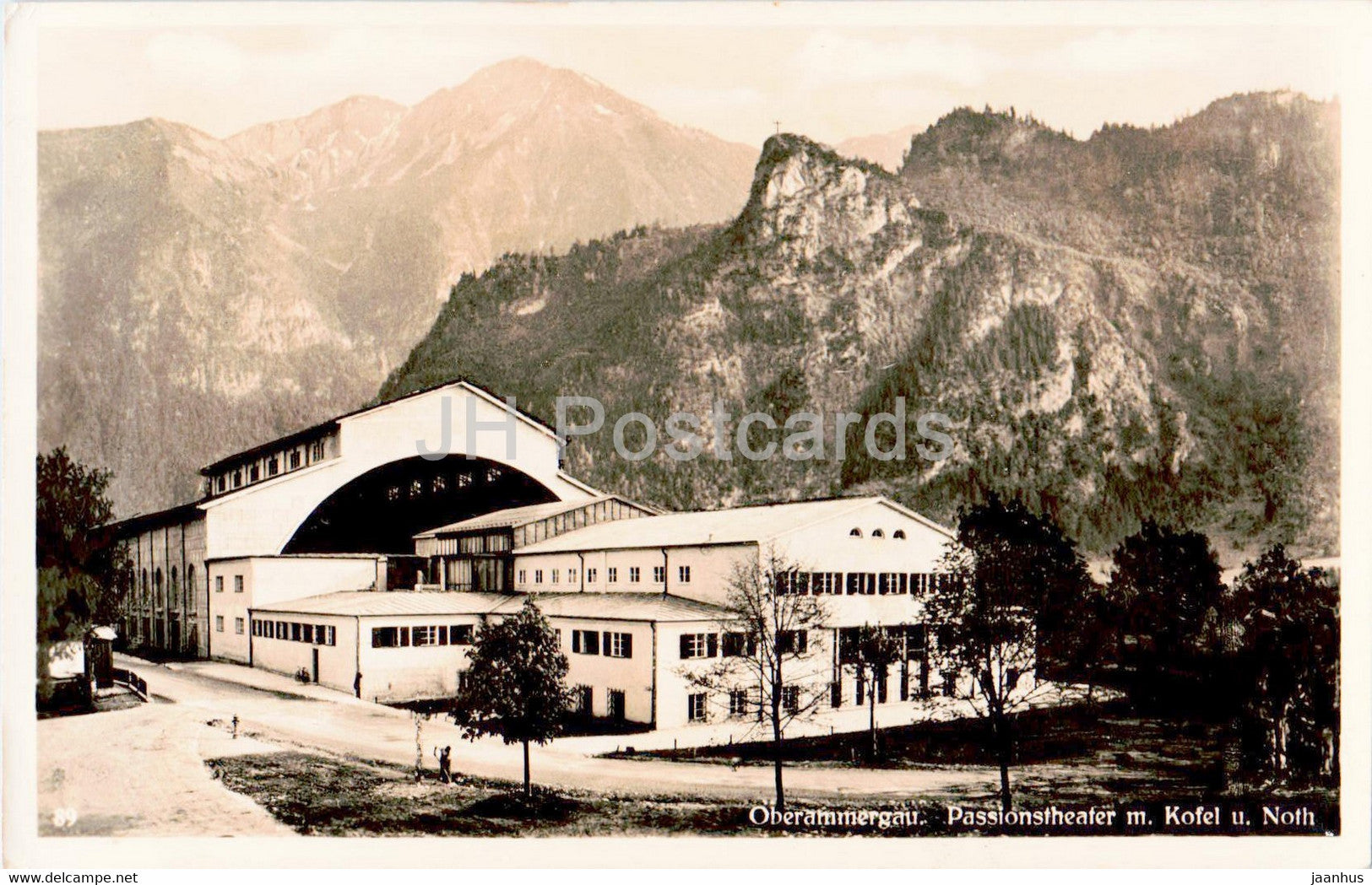 Oberammergau - Passionstheater m Kofel u Noth - theatre - old postcard - 1950 - Germany - used - JH Postcards