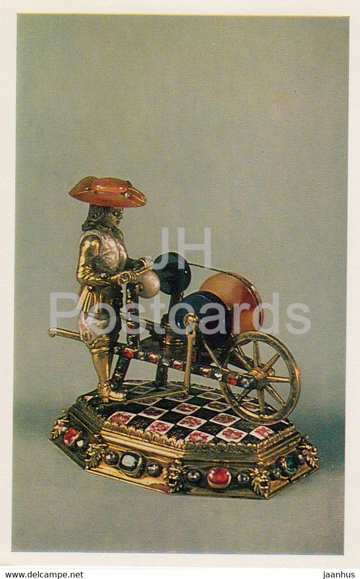 Jewels - Silver-gilt Knife-grinder - Germany 18th Century - The Hermitage - Leningrad - Russia - USSR - 1982 - used - JH Postcards