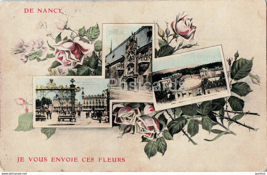 De Nancy - Je Vous Envoie Ces Fleurs - old postcard - 1906 - France - used - JH Postcards
