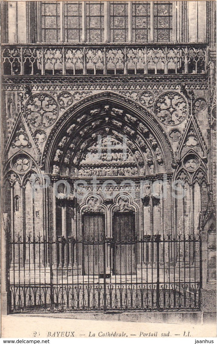 Bayeux - La Cathedrale - Portail Sud - cathedral - old postcard - France - unused