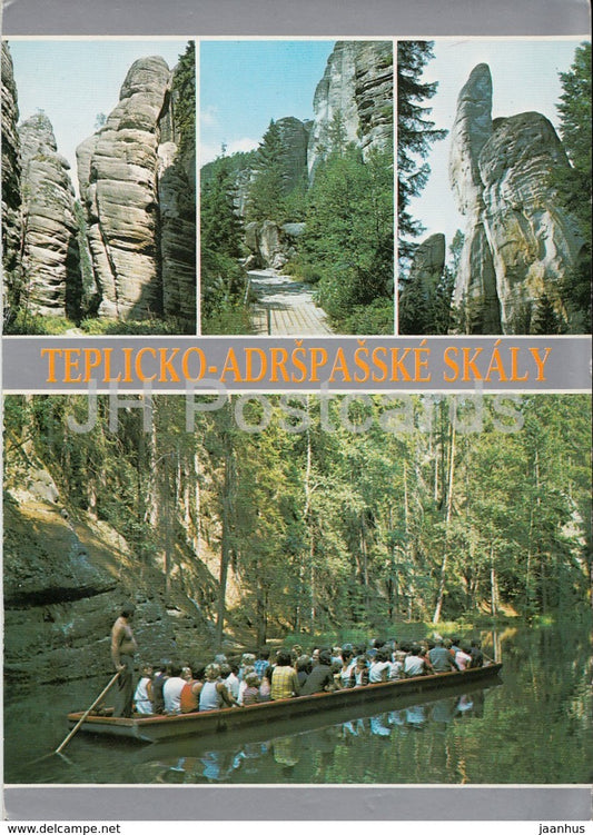 Adrspach - Teplice Rocks - boat - Czechoslovakia - Czech Republic - used - JH Postcards