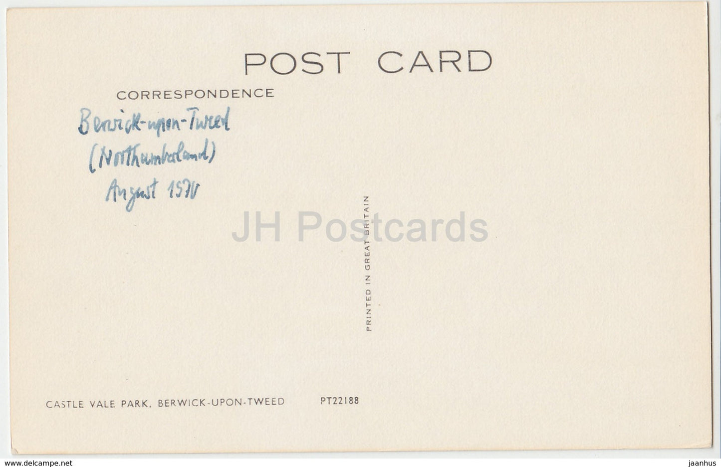 Berwick-Upon-Tweed – Castle Vale Park – PT22188 – 1970 – Vereinigtes Königreich – England – gebraucht