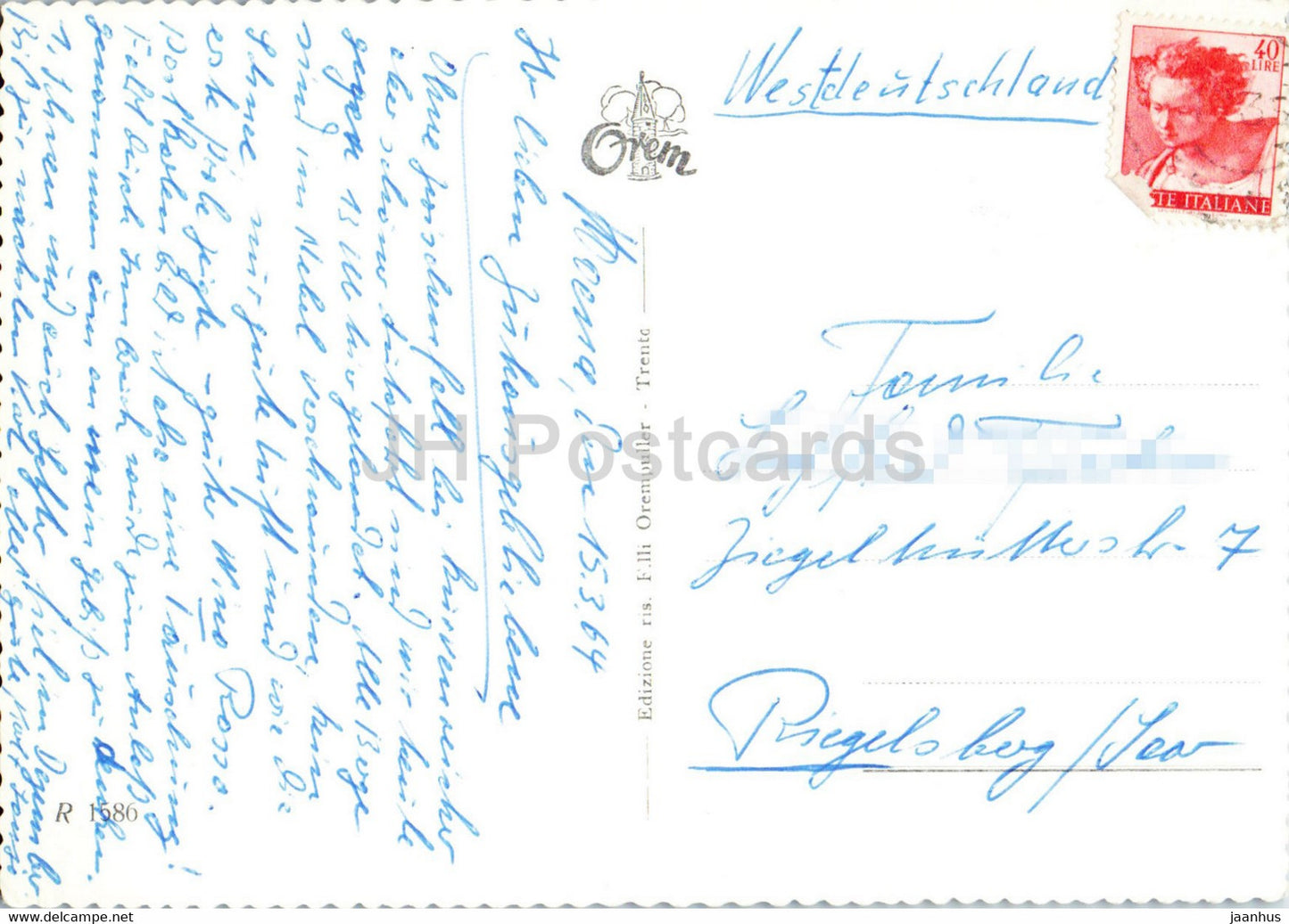 Moena - Panorama invernale - 1964 - Italy - used