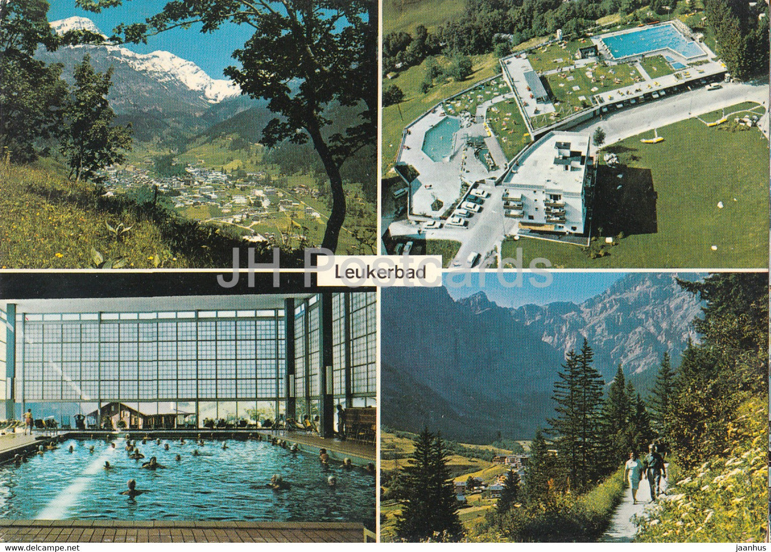 Leukerbad 1401 m - Loeche les Bains - multiview - pool - 50802 - 1972 - Switzerland - used - JH Postcards