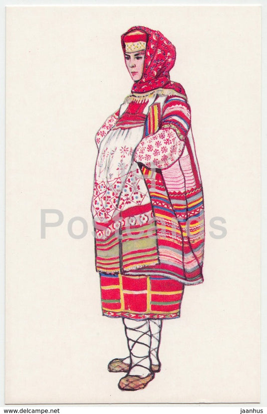 Woman Clothes - Ryazan Province - Russian Folk Costumes - 1969 - Russia USSR - unused - JH Postcards