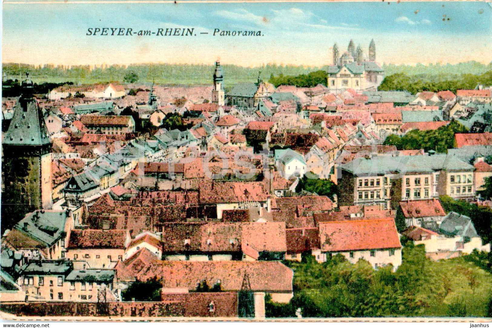 Speyer am Rhein - Panorama - old postcard - 1926 - Germany - used - JH Postcards