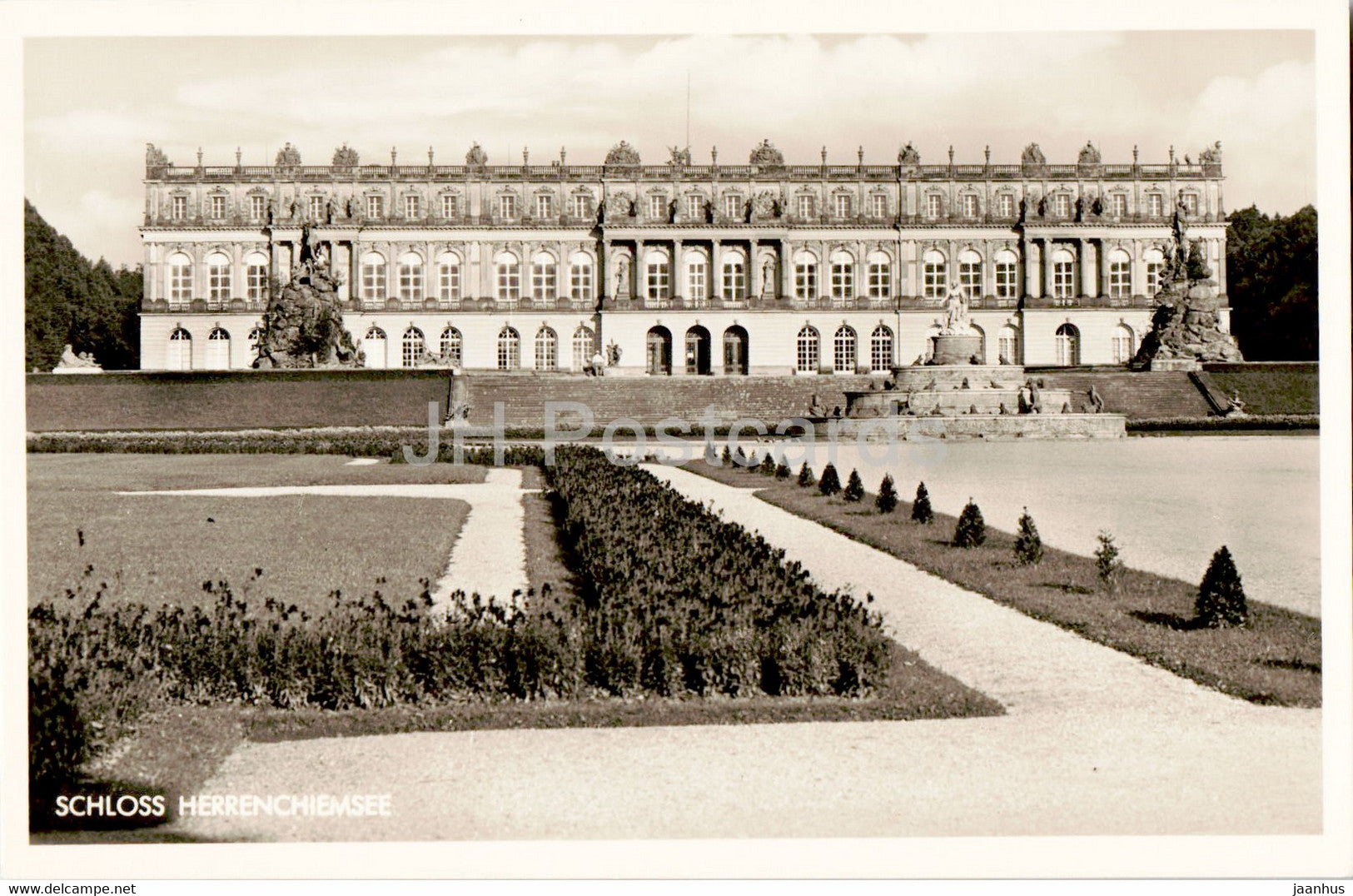 Schloss Herrenchiemsee - castle - old postcard - Germany - unused - JH Postcards