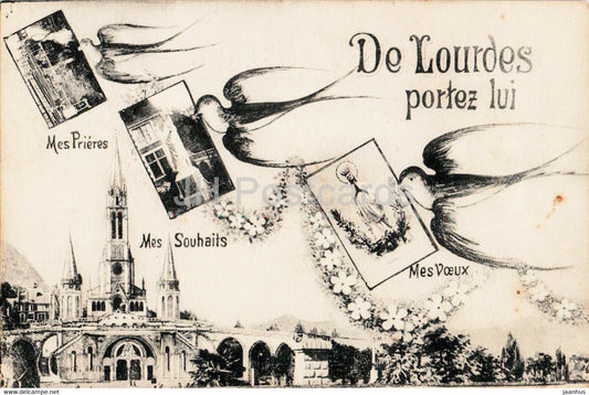 De Lourdes portez lui - old postcard - 1928 - France - used - JH Postcards