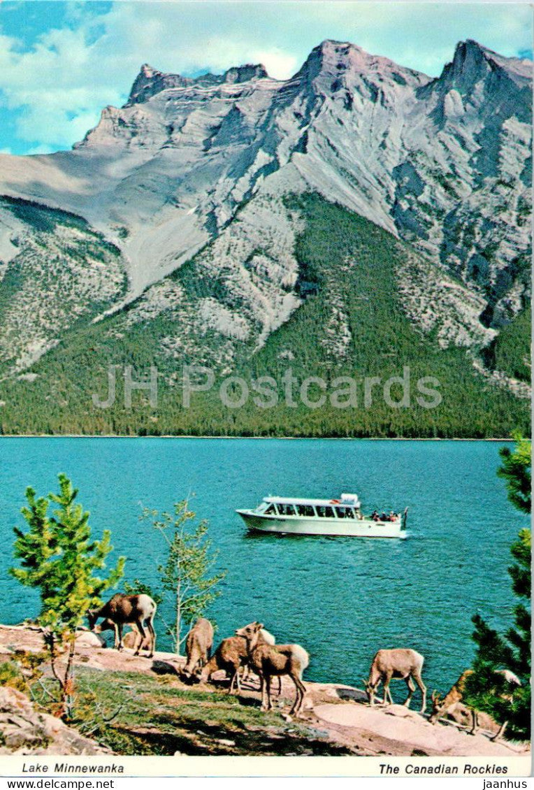 Canadian Rockies - Cruise of the Devil's Cap on beautiful Lake Minnewanka - boat - FC 502 - Canada - unused - JH Postcards