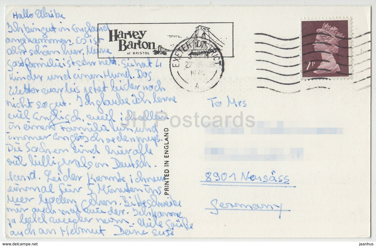 Exmouth – Devon – Strand Gardens – B15Q – 1976 – Vereinigtes Königreich – England – gebraucht