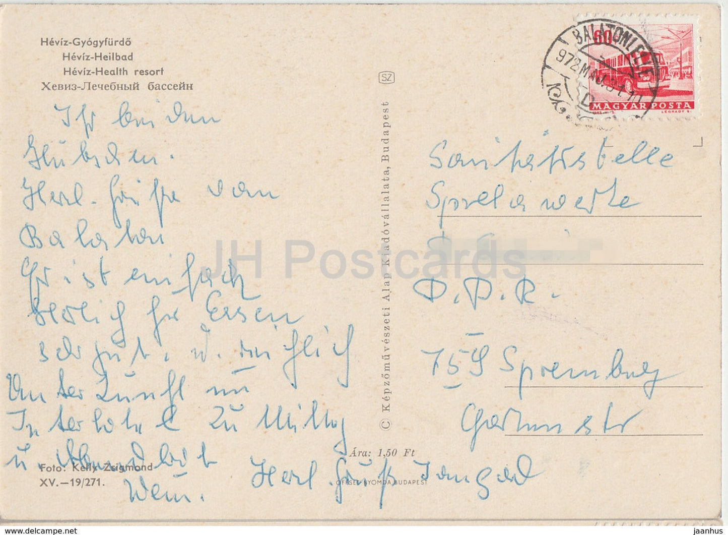 Heviz - Healt Resort - nénuphar - 1972 - Hongrie - occasion