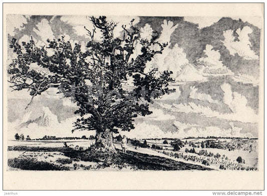 painting by E. Viiralt - Landscape in Viljandi - Estonian Art - 1973 - Estonia USSR - unused - JH Postcards