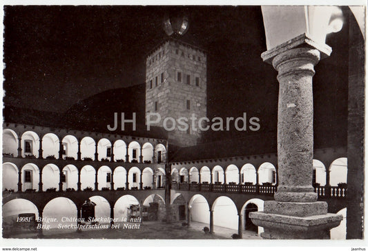 Brigue - Brig - Chateau Stockalper la nuit - Stockalperschloss - castle  - 19951 - Switzerland - old postcard - unused - JH Postcards