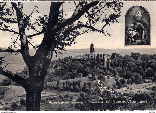 Montebaroccio - general view of the Sanctuary Beato Sante - Italy - 1963 - used - JH Postcards