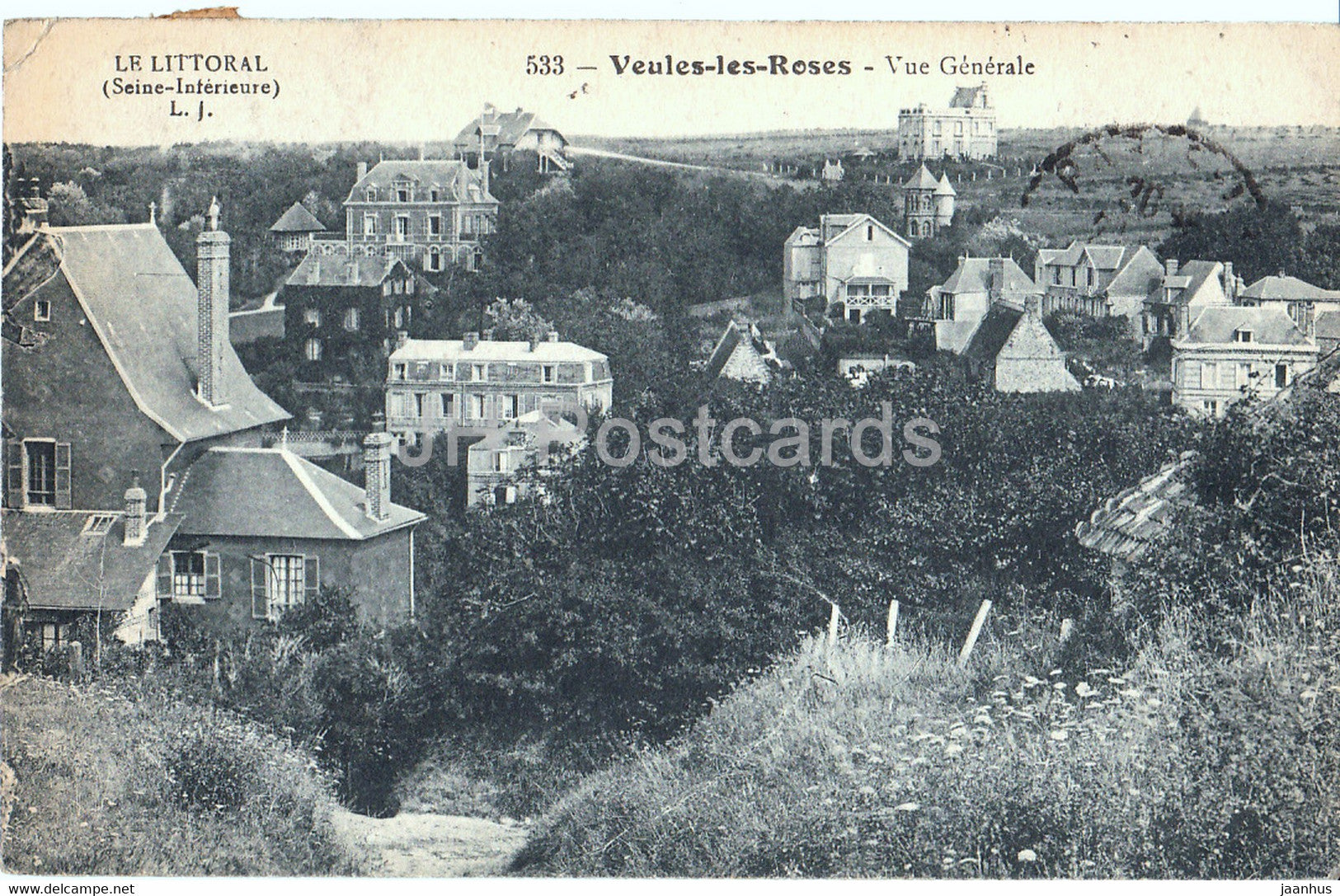 Veules les Roses - Vue Generale - 533 - Le Littoral - old postcard - 1920 - France - used - JH Postcards