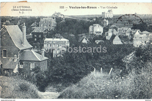 Veules les Roses - Vue Generale - 533 - Le Littoral - old postcard - 1920 - France - used - JH Postcards