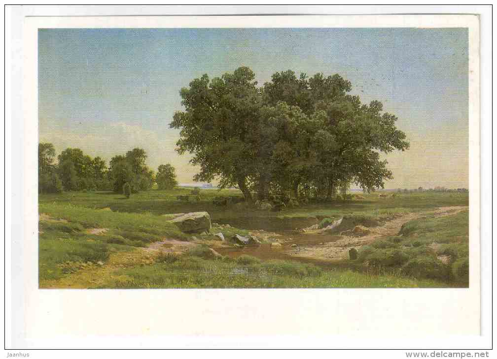 painting by I. I. Shishkin - Oak trees , 1886 - russian art - unused - JH Postcards