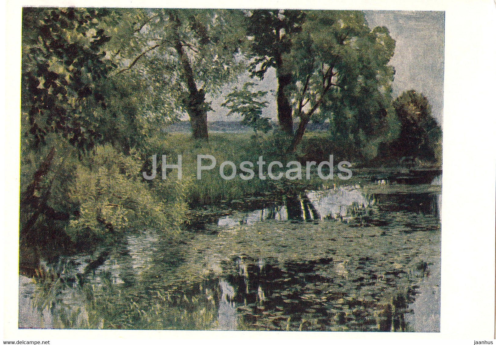 painting by I. Levitan - Overgrown pond - Russian art - 1962 - Russia USSR - unused - JH Postcards
