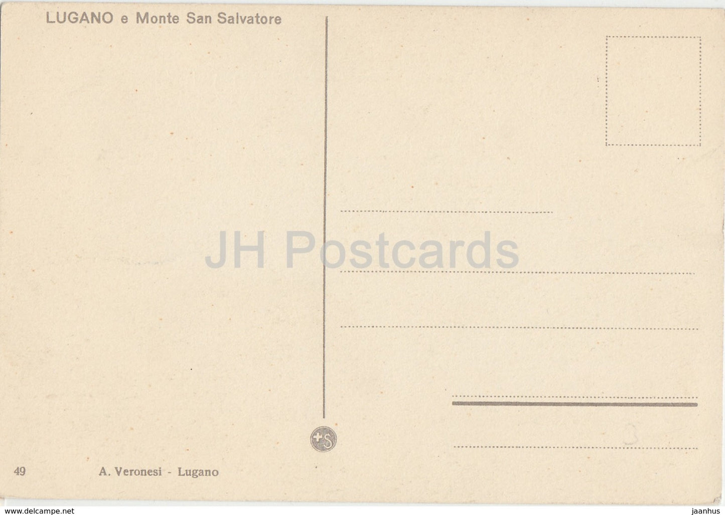 Lugano e monte San Salvatore - illustration - 49 - Switzerland - unused