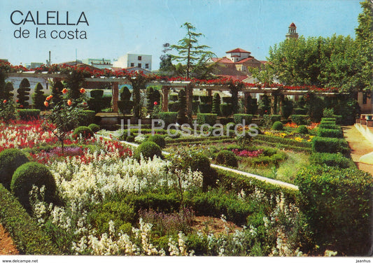 Calella de la Costa - garden - 1974 - Spain - used - JH Postcards