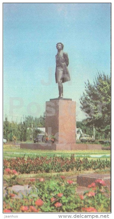 monument to russian poet Pushkin - Tashkent - Toshkent - 1980 - Uzbekistan USSR - unused - JH Postcards