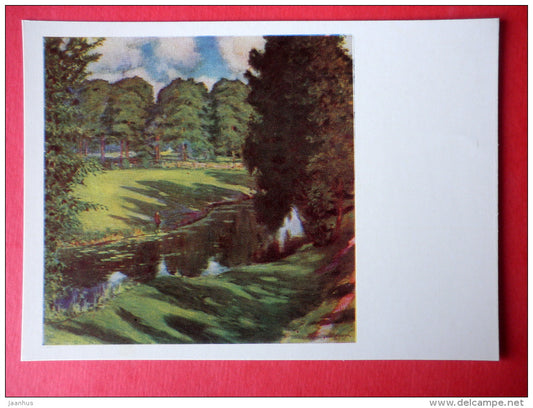 painting by Petras Kalpokas - At the River . 1931 - lithuanian art - unused - JH Postcards