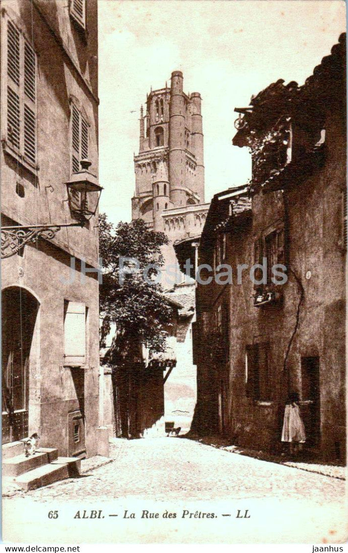 Albi - La Rue des Pretres - street - 65 - old postcard - France - unused - JH Postcards