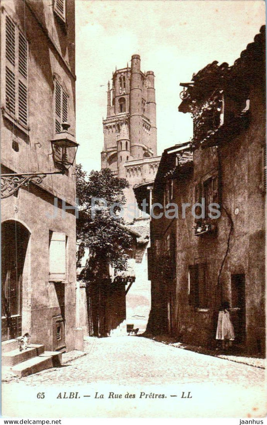 Albi - La Rue des Pretres - street - 65 - old postcard - France - unused - JH Postcards