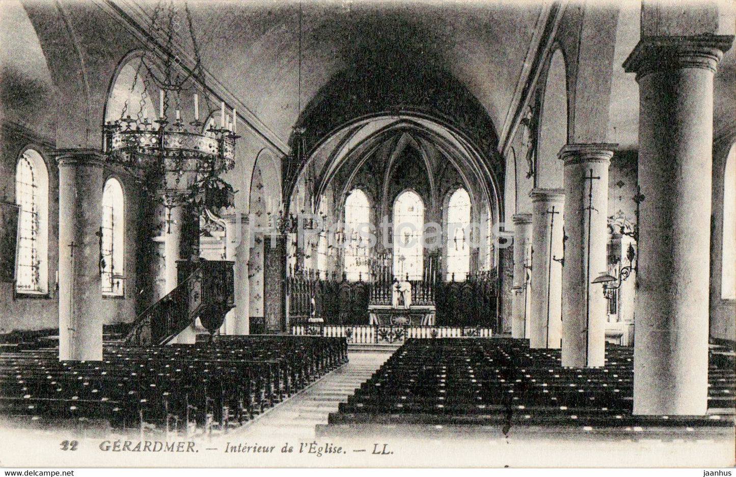 Gerardmer - Interieur de l'Eglise - church - 22 - old postcard - 1920 - France - used - JH Postcards