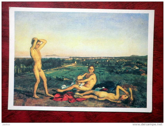 Tretyakov Gallery, Moscow - A.A. Ivanov "on the shore of the Bay of Naples" - art - Russia - USSR - 1981 - unused - JH Postcards