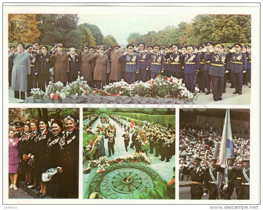 by the Grave of the Unknown Soldier - veterans - large format postcard - Kyiv - Kiev - 1980 - Ukraine USSR - unused - JH Postcards