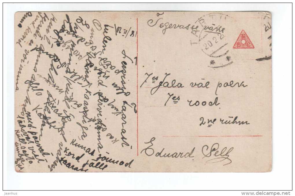 Woman - 5743/1 - old postcard - circulated in Estonia 1920 Tartu - sent to military regiment - used - JH Postcards