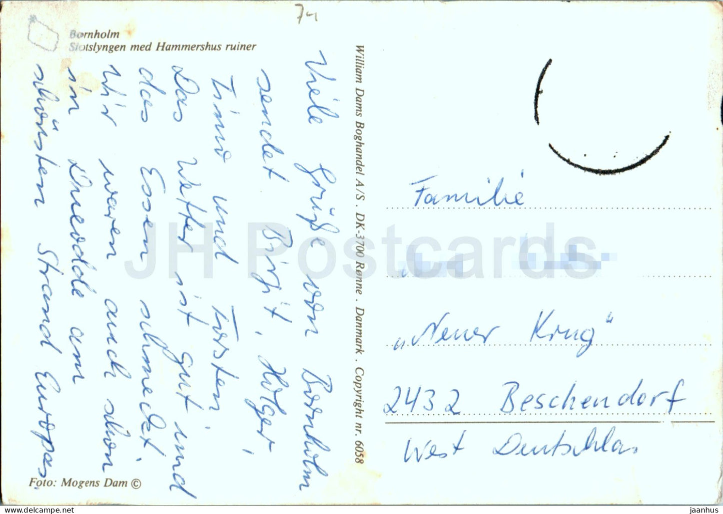 Bornholm - Stoltslyngen med Hammershus ruiner - ruins - 6058 - Denmark - used