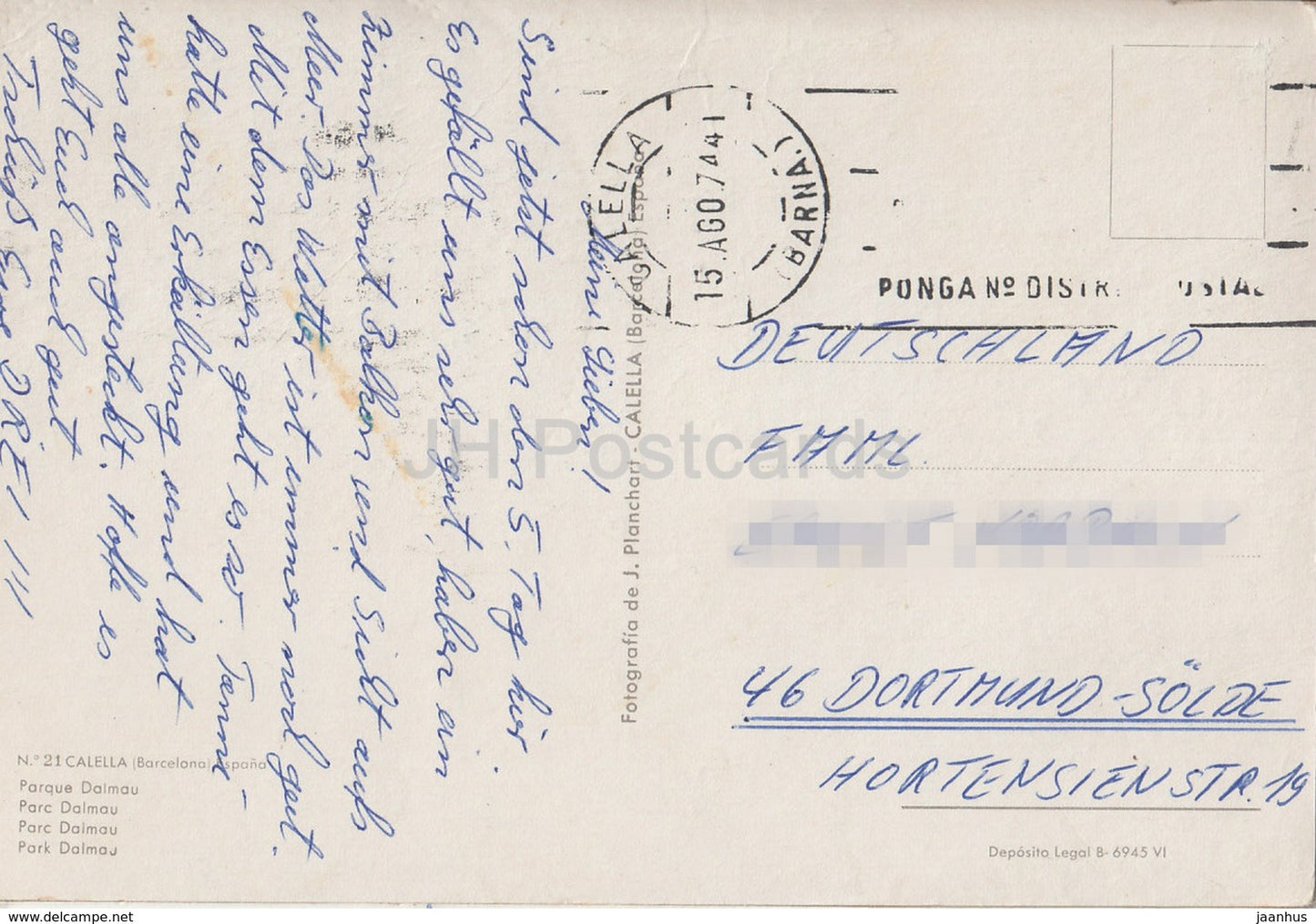 Calella de la Costa - jardin - 1974 - Espagne - occasion