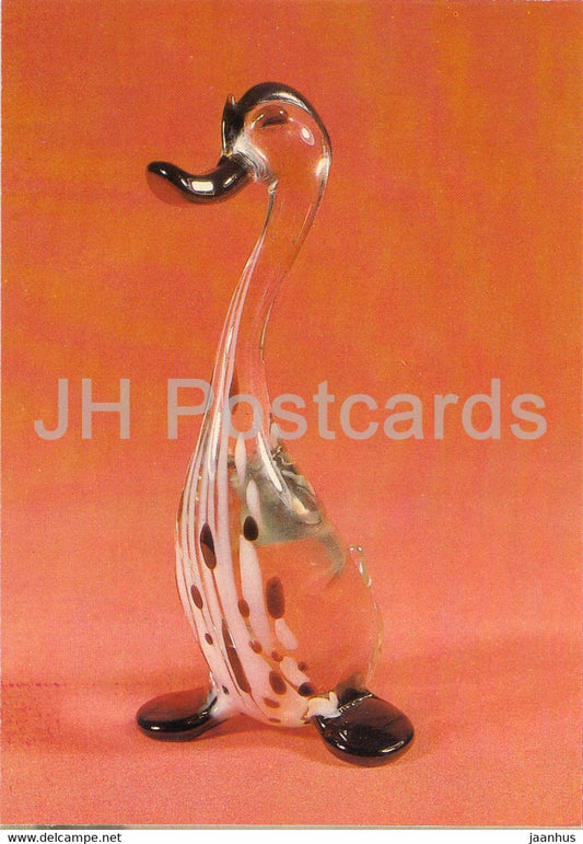 Ente - duck - glass - Museum fur Glaskunst Lauscha - DDR Germany - unused - JH Postcards