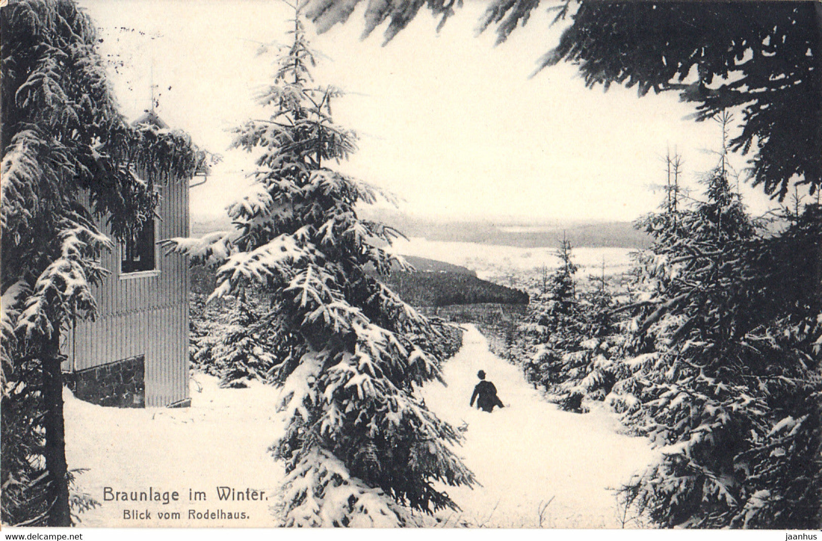 Braunlage im Winter - Blick vom Rodelhaus - old postcard - 156 - 1913 - Germany - used - JH Postcards