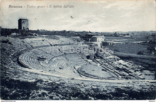 Siracusa - Teatro greco - I koilon dall'alto - theatre - ancient world - 32126 - old postcard - Italy - used - JH Postcards