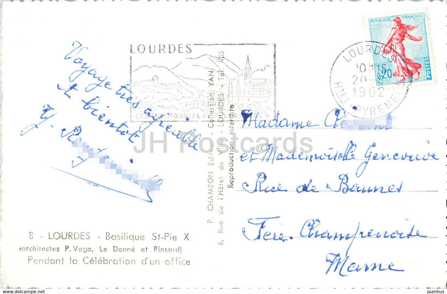 Lourdes - Basilique St Pie X - Pendant la Celebration d'un office - 8 - 1962 - France - used
