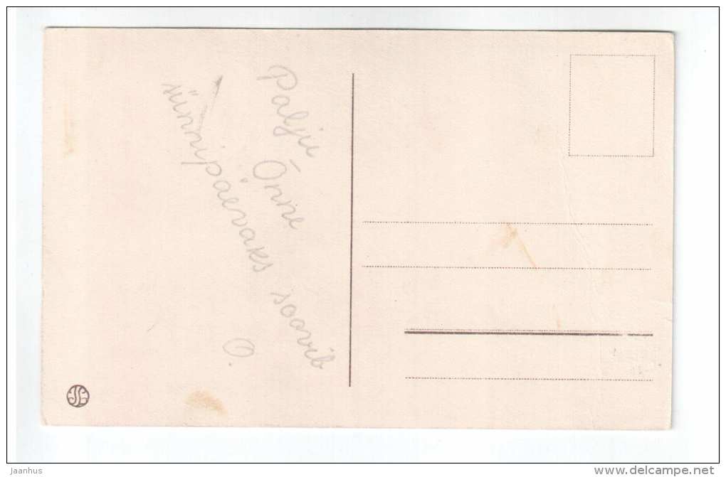 Birthday Greeting Card - flowers - red roses - IL - old postcard - circulated in Estonia - used - JH Postcards